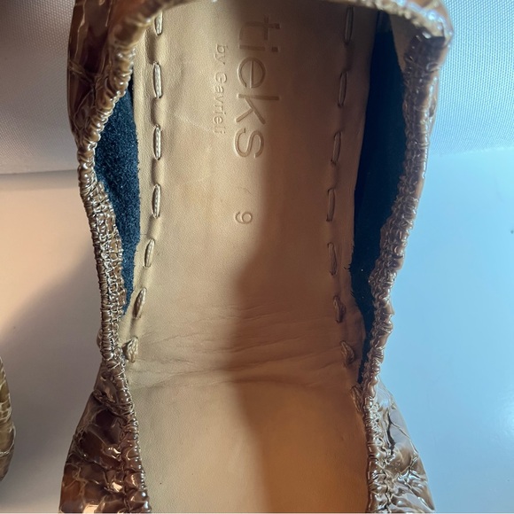 Tieks Women's Italian Leather Brown Croc Ballet Flats - Office 01 - Picture 4 of 15